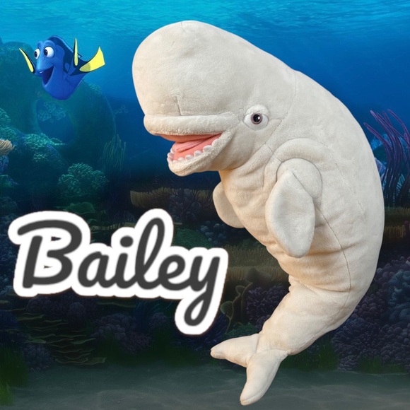 Bailey Beluga white whale plush 17” authentic Disney Finding Dory stuffed animal - Picture 1 of 9